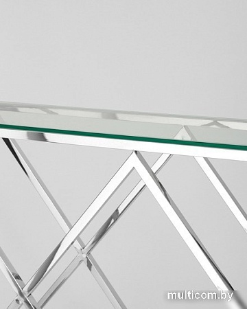 Консольный стол Stool Group Инсигния 115x30 ECST-026 (прозрачное стекло/сталь серебристый)