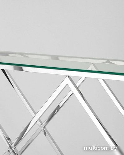 Консольный стол Stool Group Инсигния 115x30 ECST-026 (прозрачное стекло/сталь серебристый)