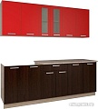 Кухня Интерлиния Мила 22 (красный/дуб венге)