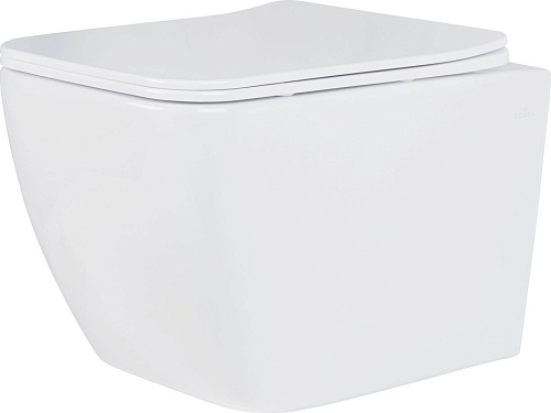 Унитаз подвесной Roxen Cube в комплекте с инсталляцией StounFix Dual Fresh 6 в 1 968014 (кнопка: золото глянцевое )