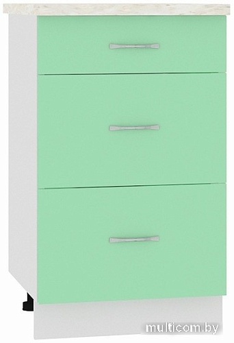 Шкаф напольный Кортекс-мебель Корнелия Мара НШ50р3ш (салатовый-марсель)