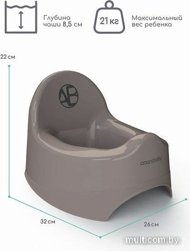 Детский горшок Amarobaby Elect AB221101El/11 (серый)