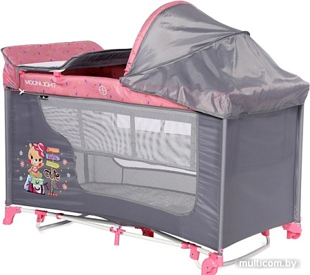 Манеж-кровать Lorelli Moonlight Rocker 2 (pink travelling)