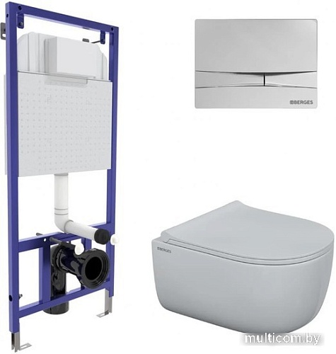 Унитаз Berges Wasserhaus Ego Rimless + Toma Slim SO + Novum525 + F3 047253