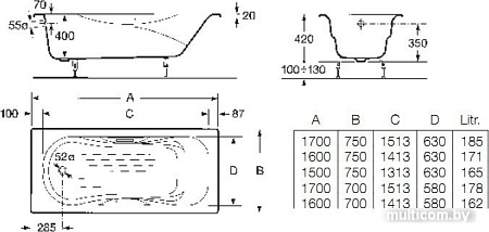 Ванна Roca Malibu 160x75 2310G000R