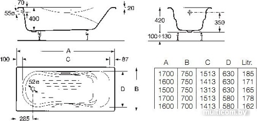 Ванна Roca Malibu 160x75 2310G000R