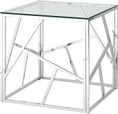 Журнальный столик Stool Group Арт Деко 55x55 EET-015 (прозрачное стекло/сталь серебристый)