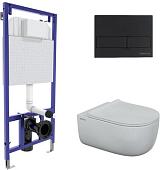 Унитаз подвесной Berges Wasserhaus Ego XL Rimless + Toma Slim SO + Novum525 + L5 043204