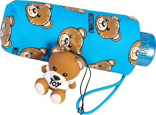 Зонт Moschino 8067-SuperminiP Brush Bear Allover Lightblue