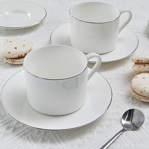 Чашка с блюдцем Mandarin Decor Бланк платинум DS14F10002-250-2W
