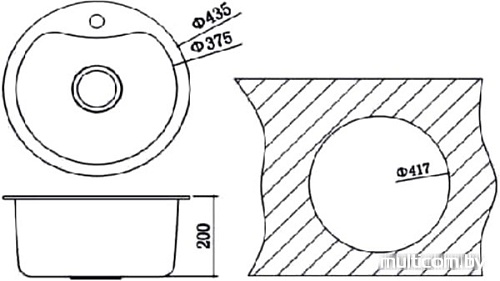 Кухонная мойка Oulin OL-357