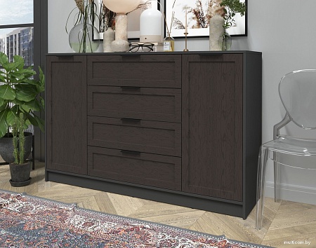 Тумба Интерлиния Концепт Тренд КТ-Т160 (антрацит/дуб английский)