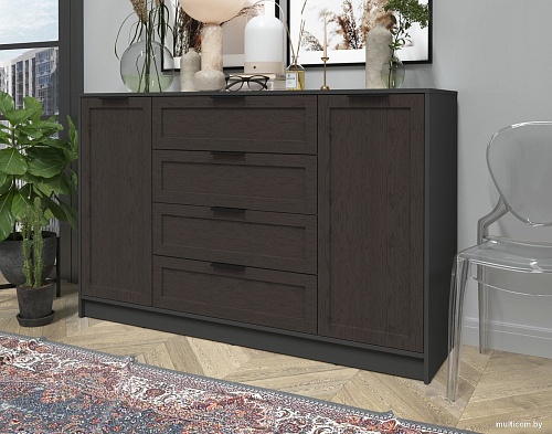 Тумба Интерлиния Концепт Тренд КТ-Т160 (антрацит/дуб английский)