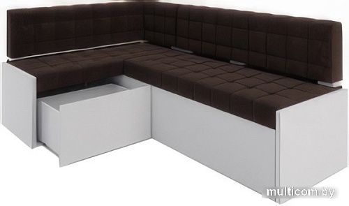Угловой диван Мебель-АРС Ганновер левый 208x82x133 (велюр молочный шоколад НВ-178 13)