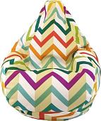 Кресло-мешок LoftyHome Груша XL (велюр, зиг заг принт)