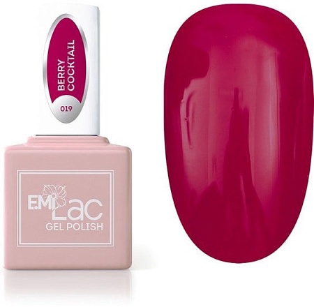 Декоративная и уходовая косметика для ногтей Emi E.MiLac Ягодный коктейль 019, 9 мл.