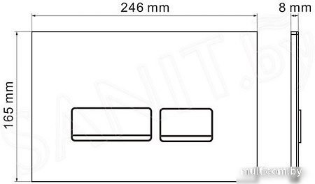 Унитаз подвесной Roxen Vortex Tornado в комплекте с инсталляцией StounFix Slim 6 в 1 964615 (кнопка: черное стекло)