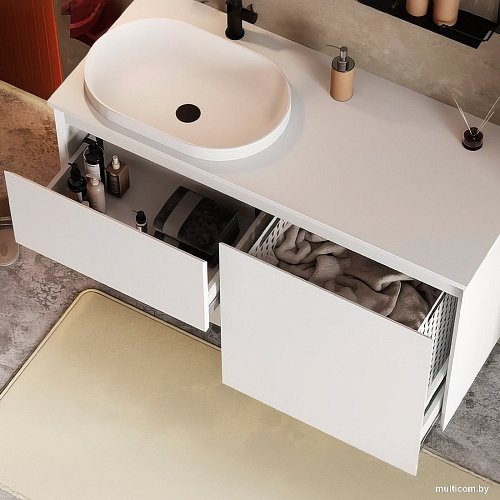 Belux Тумба под умывальник Luna НП 120-03 К (18, белый матовый)