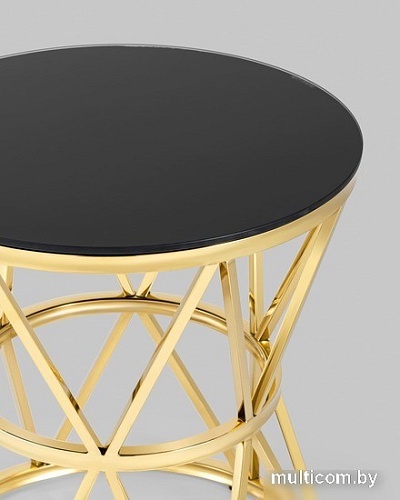 Журнальный столик Stool Group Вива 50x50 EET-080-TG (стекло черное/сталь золото)