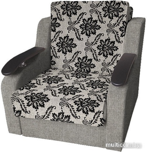 Кресло-кровать Асмана Виктория с декором (рогожка вензель коричневый/рогожка беж)