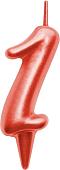 Свеча для торта Мультидом Овал Цифра 1 МС5-31 (красный)