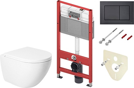 Унитаз подвесной Saniteco KW-9003W Single Hole + TECE 9400414