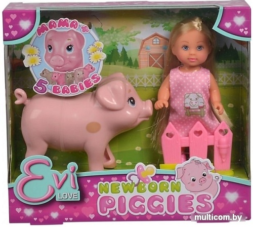 Кукла Simba Evi LOVE Эви Беременная свинка с поросятами 5733337