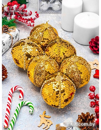 Елочная игрушка Elan Gallery Золотые пайетки 970104 (золотистый)