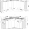 Готовая кухня Кортекс-мебель Корнелия Лира 1.5x1.4 без столешницы (дуб сонома)