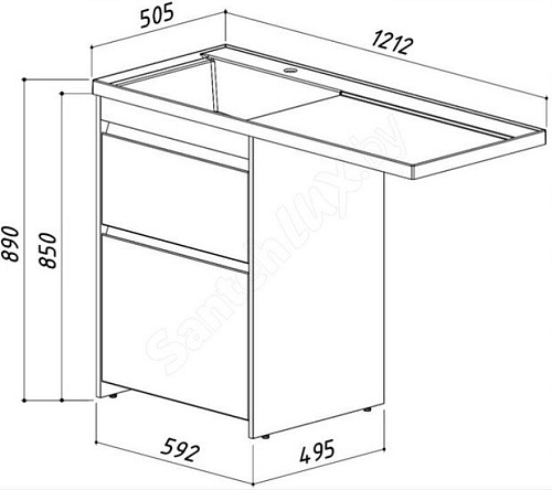 Belux Тумба под умывальник Ока Н 60-02 (194, орех карини натуральный)