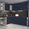 Готовая кухня Интерлиния Мила Матте 1.5x2.3 А левая (индиго/индиго глянец/кастилло темный)