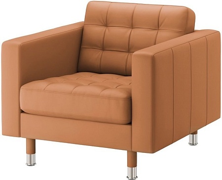 Интерьерное кресло Ikea Ландскруна (бумстад золотисто-коричневый/металл) 392.691.96