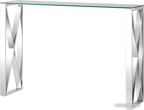 Консольный стол Stool Group Кросс 115x30 (стекло/сталь/серебристый)