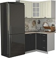 Угловая кухня Интерлиния Мила Деко 1.2x1.2 (пепел/слоновая кость/травертин серый)
