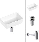 Умывальник Lauter 21674A + клапан 21190CH + сифон 21635CH (хром)