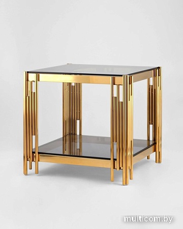 Журнальный столик Stool Group Гэтсби 55x55 EET-027-TG-1 (стекло smoke/сталь золото)