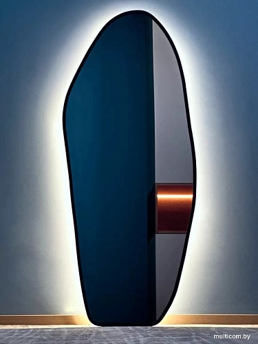 Зеркало с подсветкой eMZe 49х115 LED.UV.NF.49.115.CHE.4K (черный с УФ-окантовкой и подсветкой)