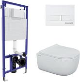 Унитаз подвесной Berges Wasserhaus Ego Rimless + Okus Slim SO + Novum525 + L1 043309