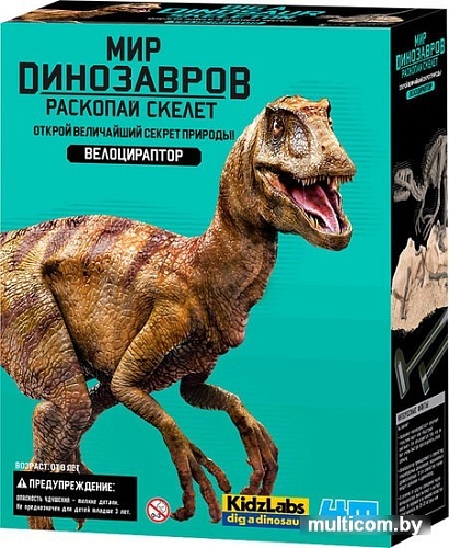 Набор для опытов 4M Раскопай скелет. Велоцираптор 00-13234