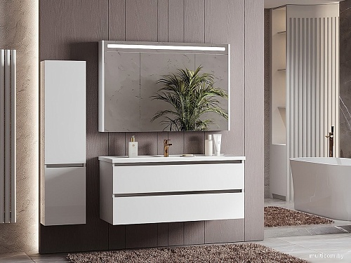 Belux Шкаф с зеркалом Бристоль ВШ 120 (1, белый глянцевый)