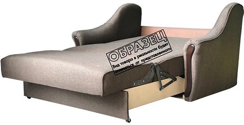 Диван Асмана Виктория 120 (рогожка кубики коричневые/рогожка бежевый)