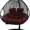 Подвесное кресло M-Group Для двоих Люкс 11510402 (черный ротанг/бордовая подушка)