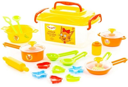 Набор игрушечной посуды Полесье Три кота 20 элементов 72931