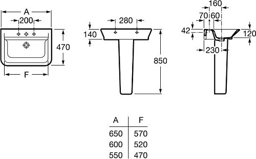 Умывальник Roca The Gap 65x47 (327473000)