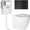 Унитаз приставной Roxen Antares в комплекте с инсталляцией Attach 5 в 1 967019 (кнопка: черный матовый)