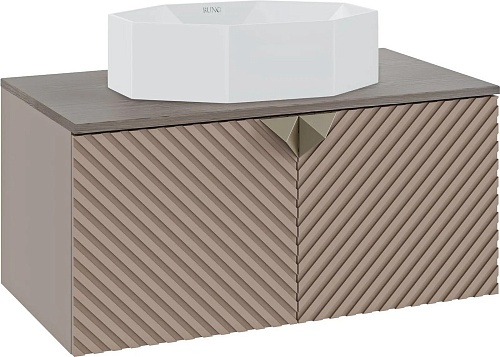 Runo Тумба под умывальник Андорра 70 (подвесная, кашемир серый/дуб какао)