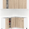 Готовая кухня Кортекс-мебель Корнелия Лира 1.5x1.4 без столешницы (дуб сонома)