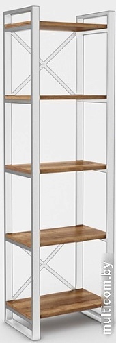 Стеллаж Hype Mebel Стандарт 80x170 (белый/дуб галифакс олово)