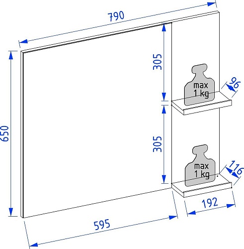 Lauter Зеркало Adri 79 (антрацит)