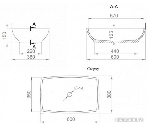 Умывальник Salini Gloria 1102204M